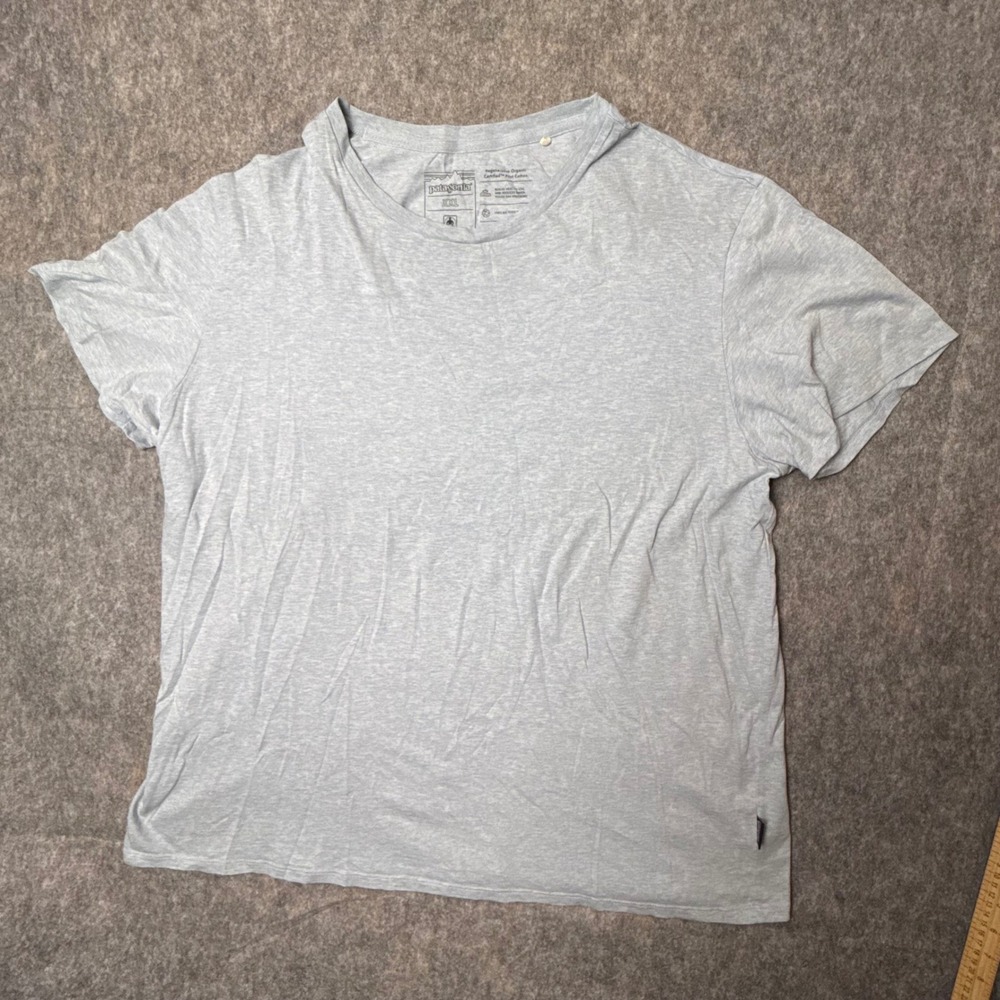 Patagonia Road to Regenerative Mens XXL Blue Heather Organic Cotton T-Shirt